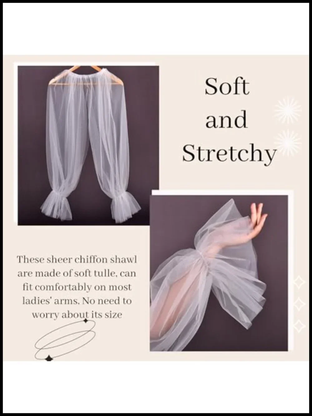 Tulle Shawl Wrap Shrug Bridal Cape Wedding Dress Cover Up Elegant Pashmina
